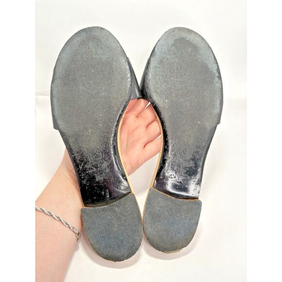 Chanel Black Rubber Slide Sandals w/ Laser Cut CC Logo Vintage Y2K Sz EU 38.5C - Picture 9 of 11